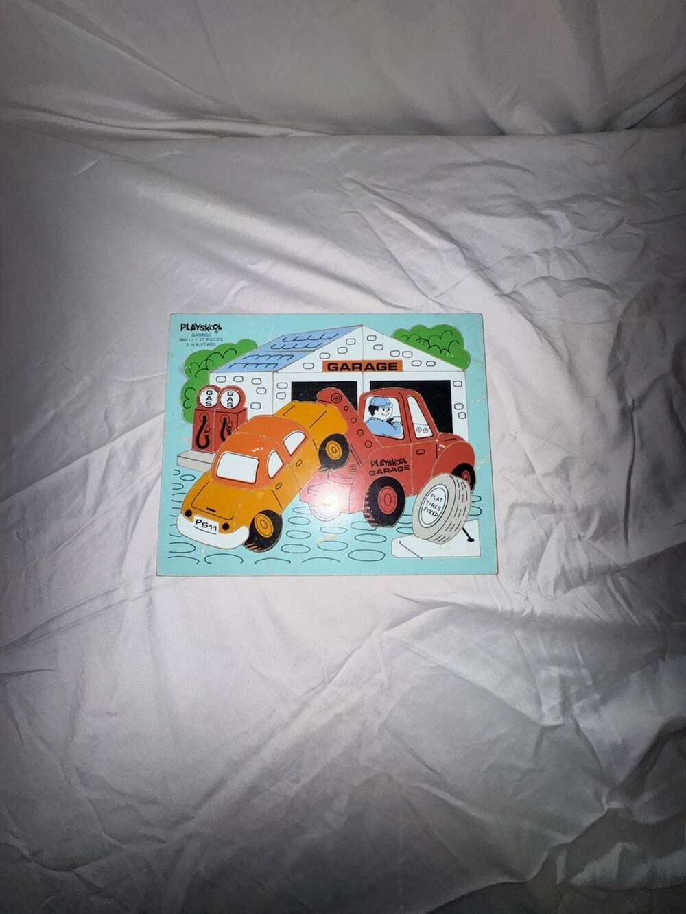 Playskool Garage Wood Puzzle 360-10 27 Pieces Vintage